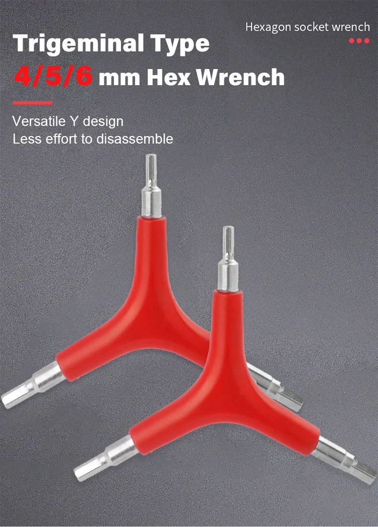 Hex Wrench Y-Type 3 Way 4/5/6mm Spanner Bicycle Repair Tools Trigeminal Hexagon Spanner Cycling MTB Mountain Bike Accessories