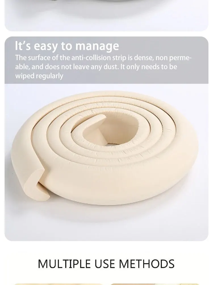 2M Child Bumper Strips Baby Safety Bumper Strips Table Safety Edge Coffee Table Corner Protection Strips