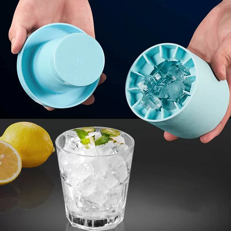 SoftAura 4/6/8/15/160 Grid Large Silicone Ice Cube Tray Food Grade Jumbo Ice Maker Mold Square Ice Tray for Home Kitchen DIY