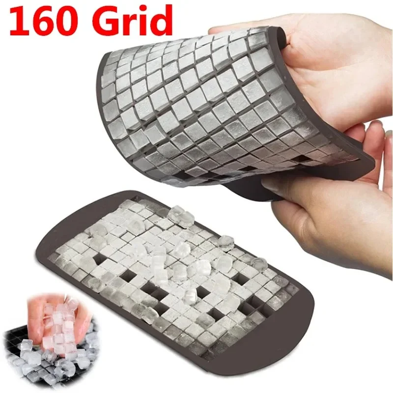 SoftAura 4/6/8/15/160 Grid Large Silicone Ice Cube Tray Food Grade Jumbo Ice Maker Mold Square Ice Tray for Home Kitchen DIY
