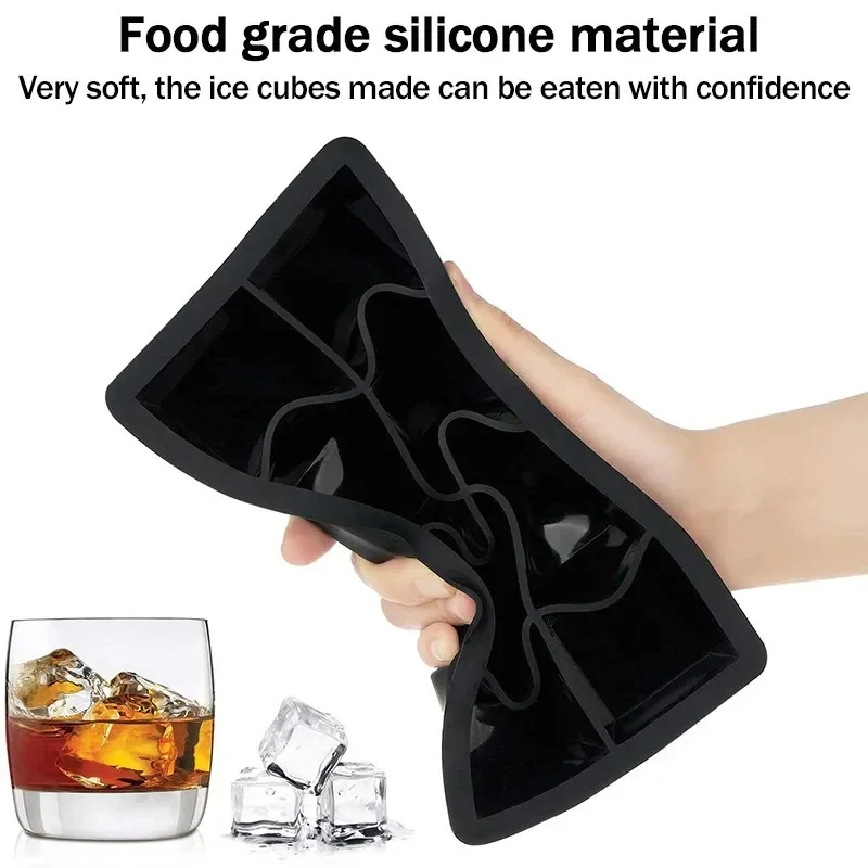 SoftAura 4/6/8/15/160 Grid Large Silicone Ice Cube Tray Food Grade Jumbo Ice Maker Mold Square Ice Tray for Home Kitchen DIY