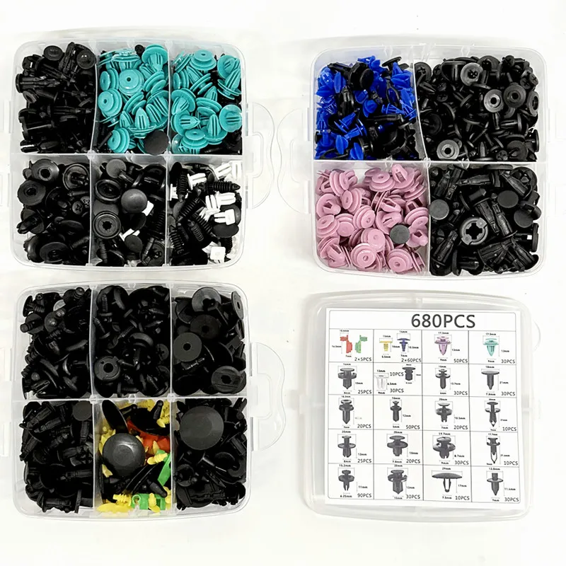800pcs-100Pcs Car Fastener Clips Kit Fender Rivet Plastic Clips Auto Body Push Retainer Pin Rivet Bumper Door Trim Panel Repair