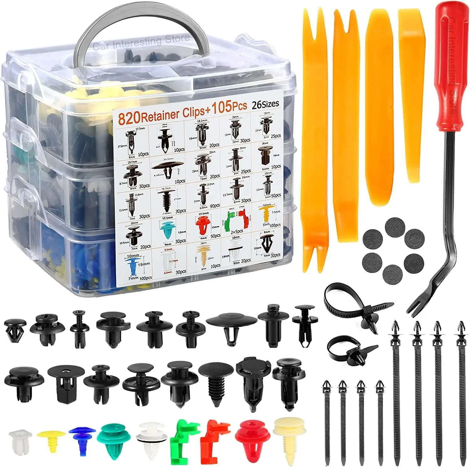 800pcs-100Pcs Car Fastener Clips Kit Fender Rivet Plastic Clips Auto Body Push Retainer Pin Rivet Bumper Door Trim Panel Repair
