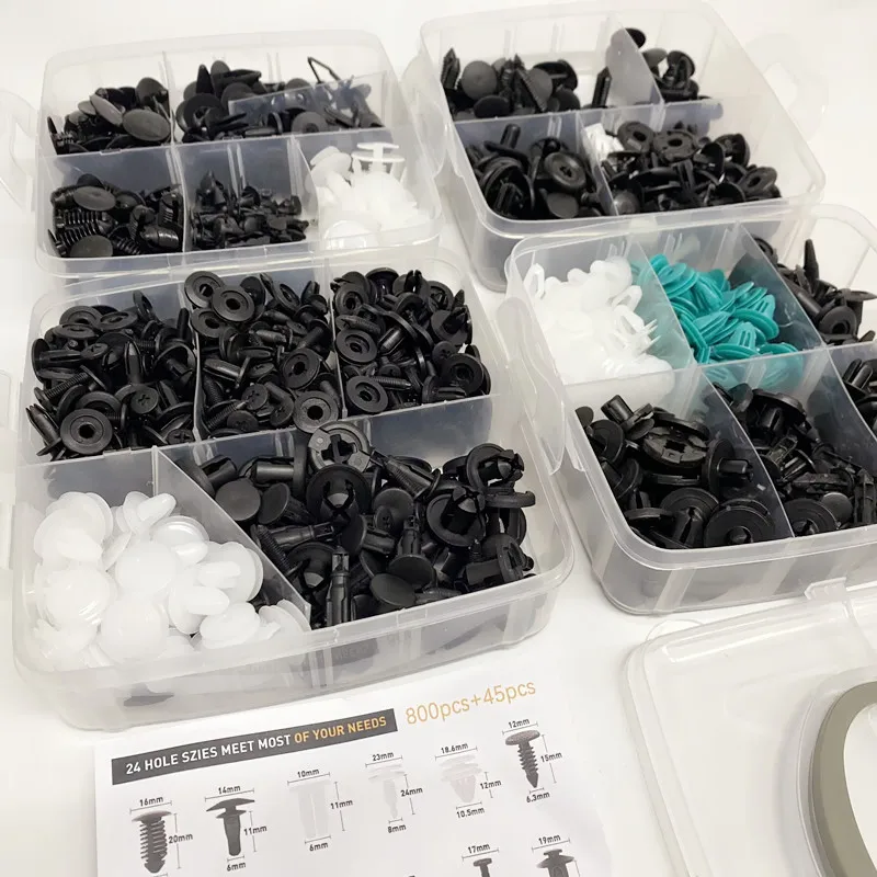 800pcs-100Pcs Car Fastener Clips Kit Fender Rivet Plastic Clips Auto Body Push Retainer Pin Rivet Bumper Door Trim Panel Repair