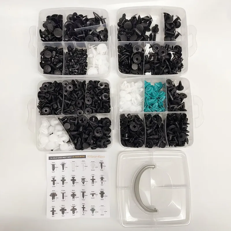 800pcs-100Pcs Car Fastener Clips Kit Fender Rivet Plastic Clips Auto Body Push Retainer Pin Rivet Bumper Door Trim Panel Repair