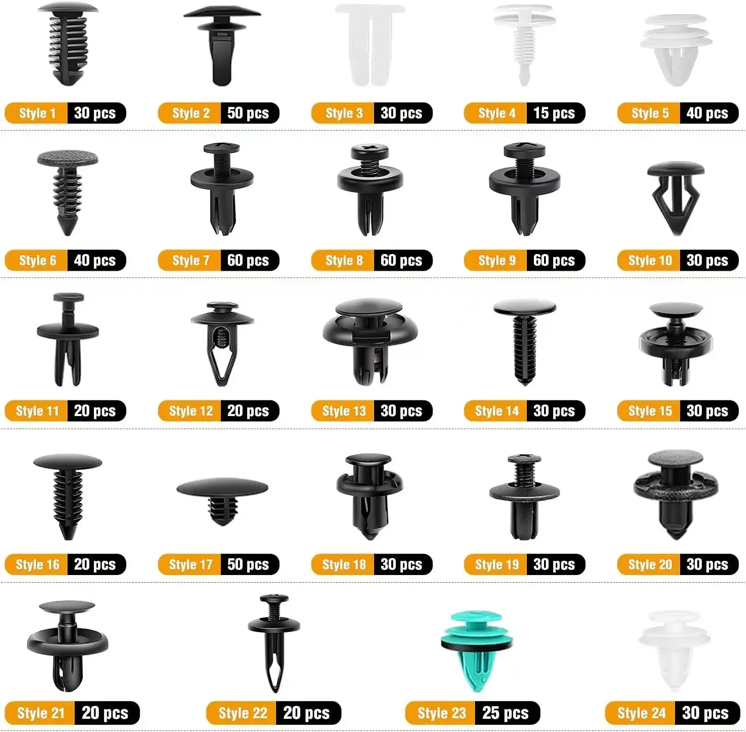 800pcs-100Pcs Car Fastener Clips Kit Fender Rivet Plastic Clips Auto Body Push Retainer Pin Rivet Bumper Door Trim Panel Repair