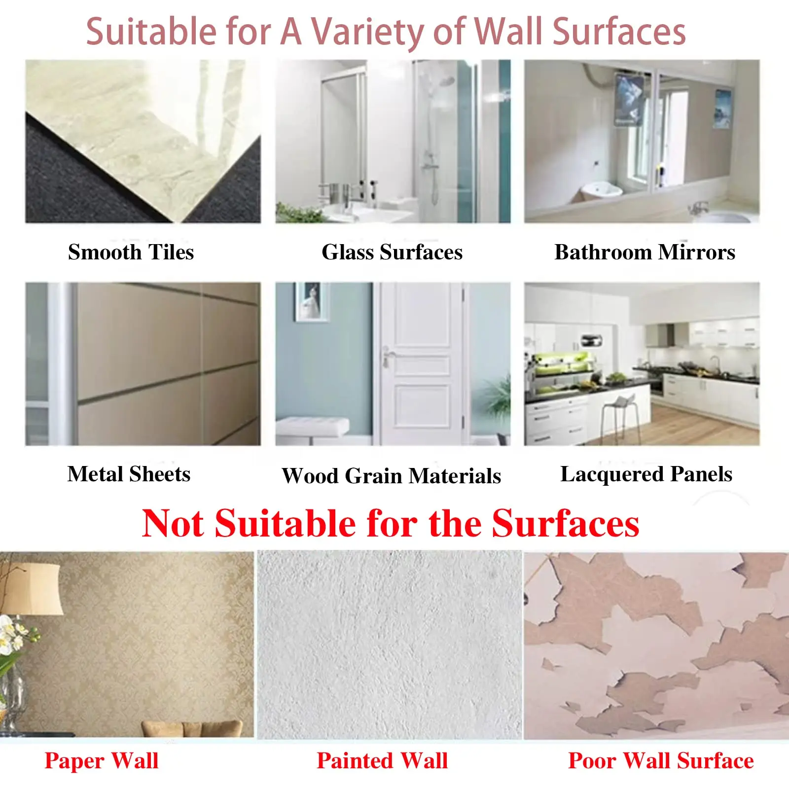 Waterproof and Oilproof Wall Hooks, Sticky Hooks for Kitchen Bathroom Shower Door Outdoor Wall Hanging Door Self-adhesive