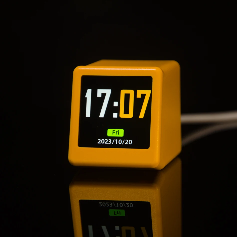 GeekMagic Super Cool Mini WiFi Desktop Weather Digital Clock Station with IPS LCD Screen Gadget for Decoration