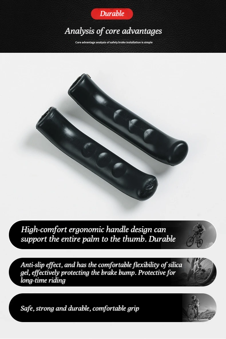 Bicycle Brake Handle Cover Sleeve, Silicone MTB Grips, Handlebar Protect Cover, Anti-slip Cycling Gear, Bike Accessories
