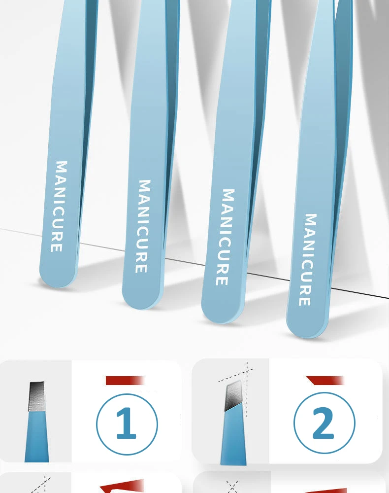 Eyebrow Tweezer Colorful Hair Beauty Fine Hairs Puller Stainless Steel Slanted Eye Brow Clips Removal Makeup Tools
