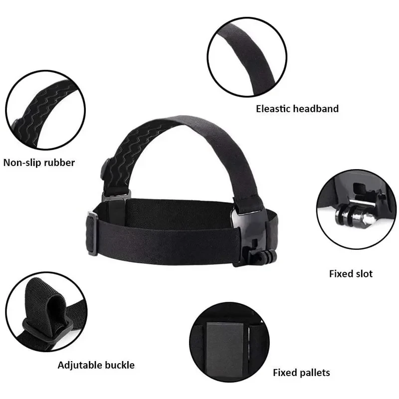 Adjustable All-in-One Action Camera Accessories Kit - Head Strap Chest Strap Mount Compatible with GoPro Hero Osmo SJCAM AKASO I