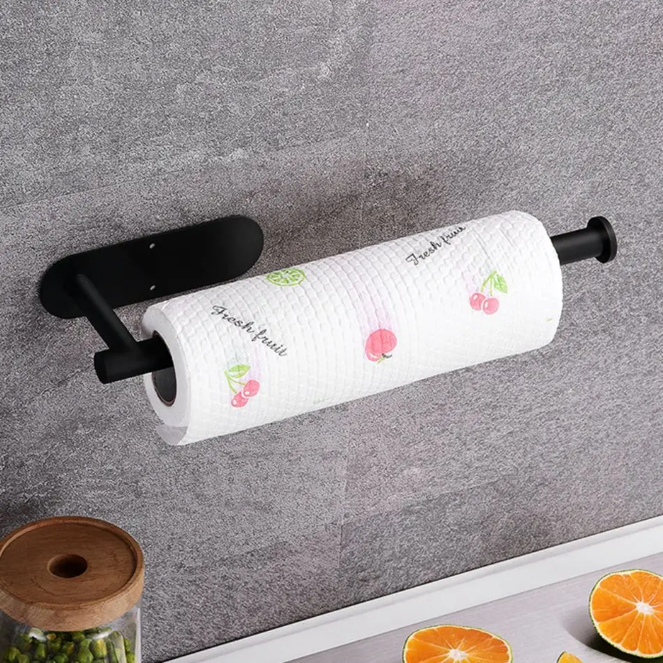 Kitchen Paper Towel Holder Adhesive Tissue Hanger Toilet Roll Paper Dispenser Cabinet Storage Napkin Rack Bathroom Accessories