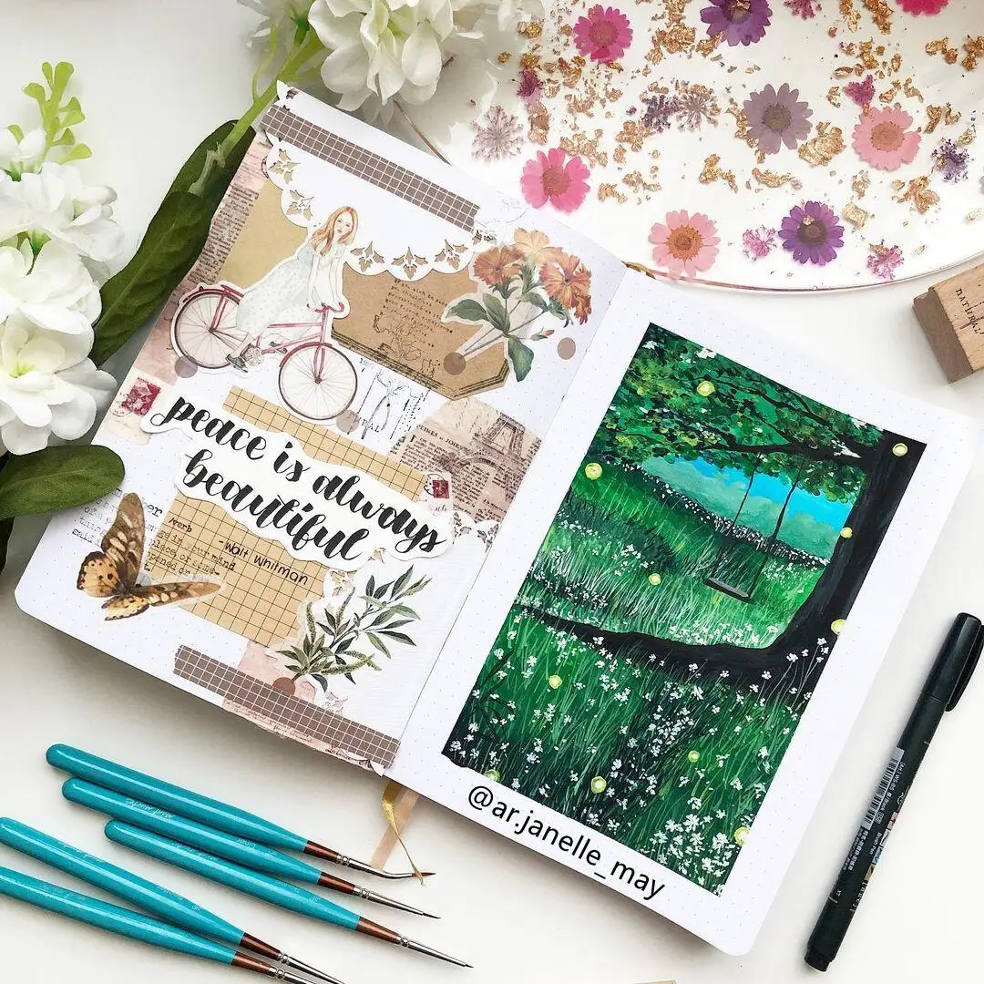 BUKE 180gsm BAMBOO PAPER Dot Grid JOURNAL Dotted Notebook Drawing Books - Forest Green Color