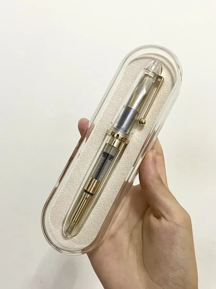 Jinhao 9019 Fountain Pen Transparent Luxury Resin Pen 0.5/0.7mm Nib Writing Ink Pens Stationery Business Office School Supplies