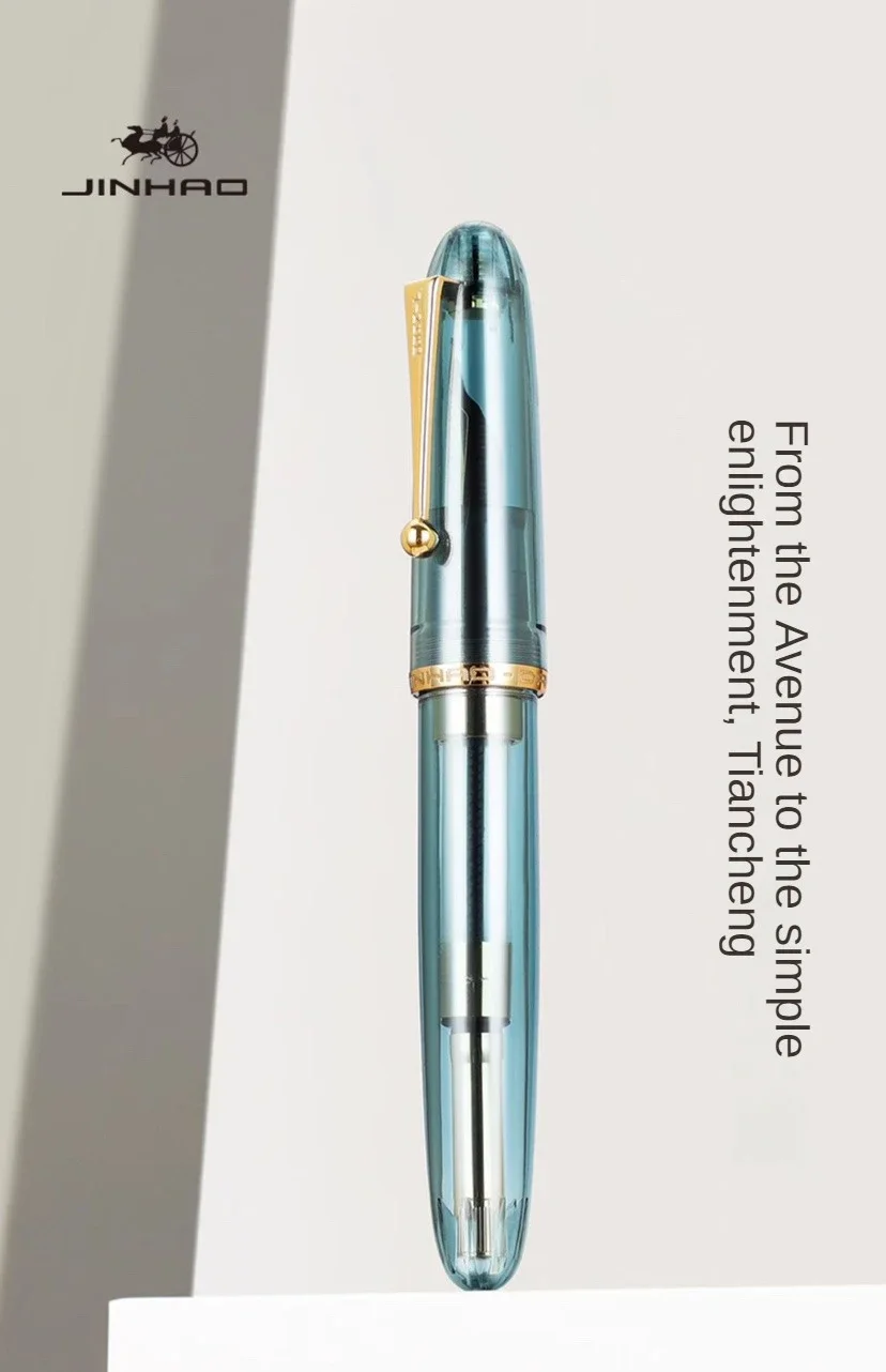 Jinhao 9019 Fountain Pen Transparent Luxury Resin Pen 0.5/0.7mm Nib Writing Ink Pens Stationery Business Office School Supplies