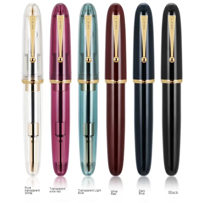 Jinhao 9019 Fountain Pen Transparent Luxury Resin Pen 0.5/0.7mm Nib Writing Ink Pens Stationery Business Office School Supplies