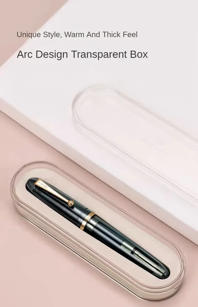 Jinhao 9019 Fountain Pen Transparent Luxury Resin Pen 0.5/0.7mm Nib Writing Ink Pens Stationery Business Office School Supplies
