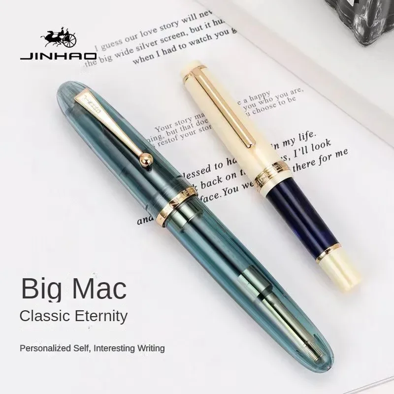 Jinhao 9019 Fountain Pen Transparent Luxury Resin Pen 0.5/0.7mm Nib Writing Ink Pens Stationery Business Office School Supplies