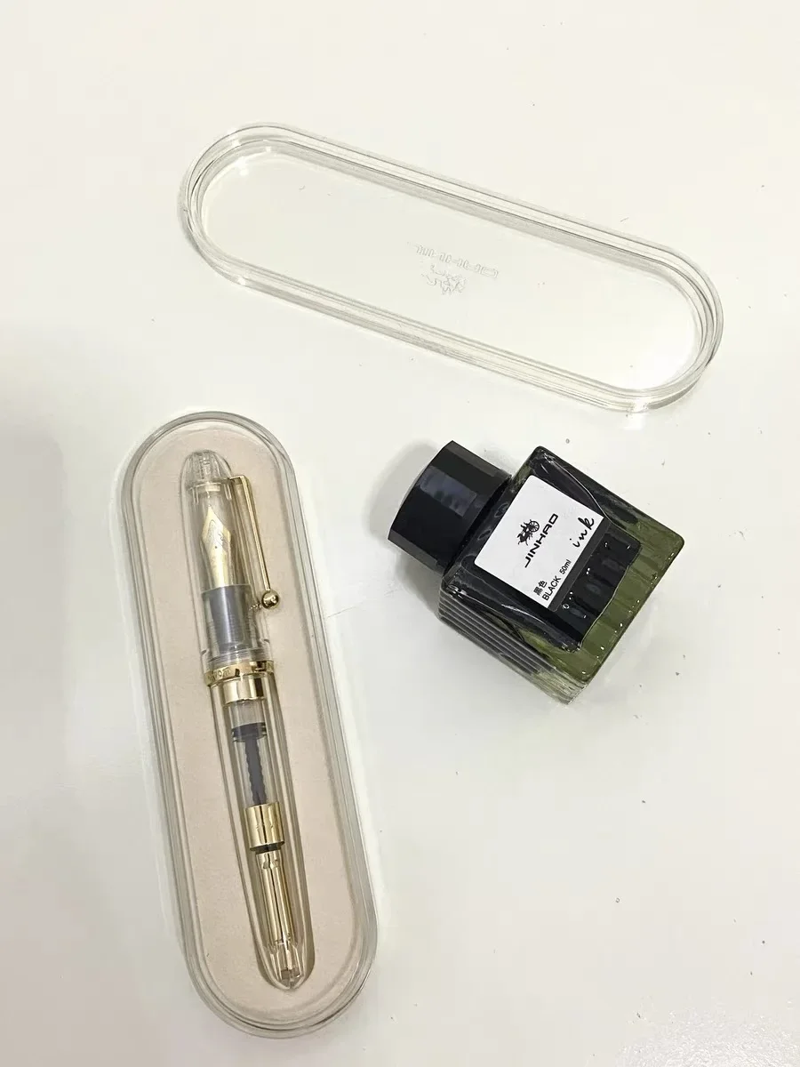 Jinhao 9019 Fountain Pen Transparent Luxury Resin Pen 0.5/0.7mm Nib Writing Ink Pens Stationery Business Office School Supplies