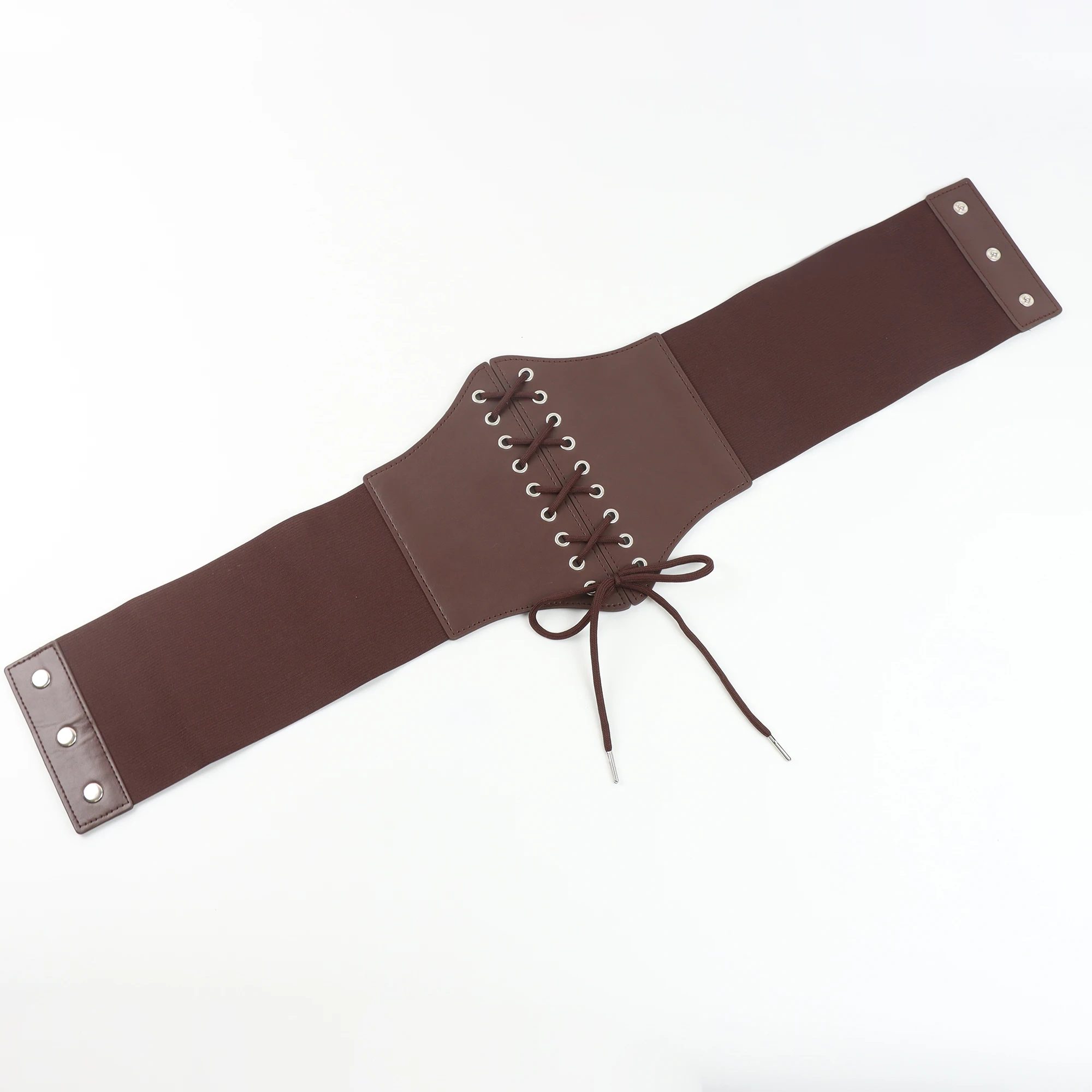 Medieval Waist Belt Brown Elastic Bind Belt Trendy Decoration Women Retro Viking Renaissance Dress Accessory For Cosplay Prop