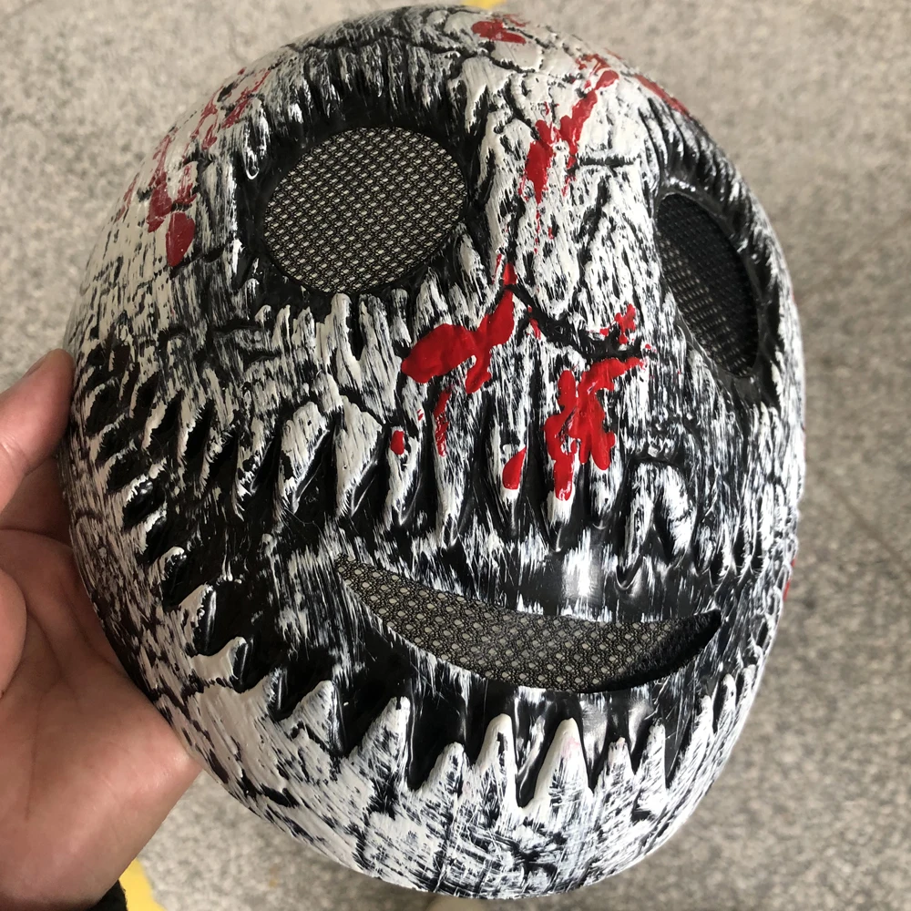 Horror white Smile Mask With Blood Splatter Cosplay Creepy Skull Thicken Plastic Masks Halloween Party Costume Prop High Quality