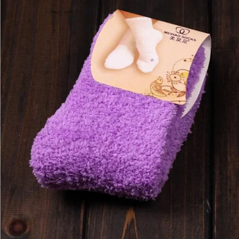 Soft Coral Fleece Velvet Socks For Women Warm Bed Socks Winter Sweet Gift