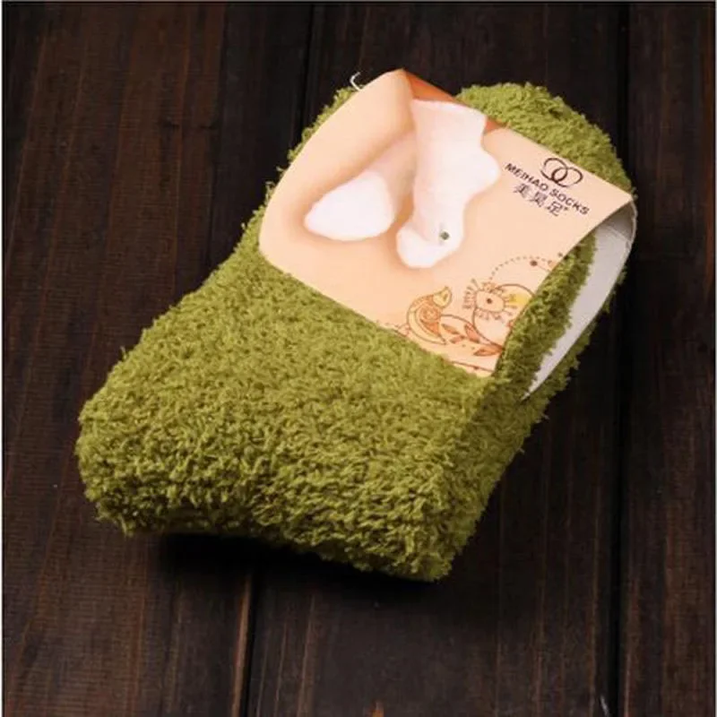 Soft Coral Fleece Velvet Socks For Women Warm Bed Socks Winter Sweet Gift