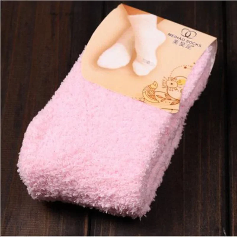 Soft Coral Fleece Velvet Socks For Women Warm Bed Socks Winter Sweet Gift