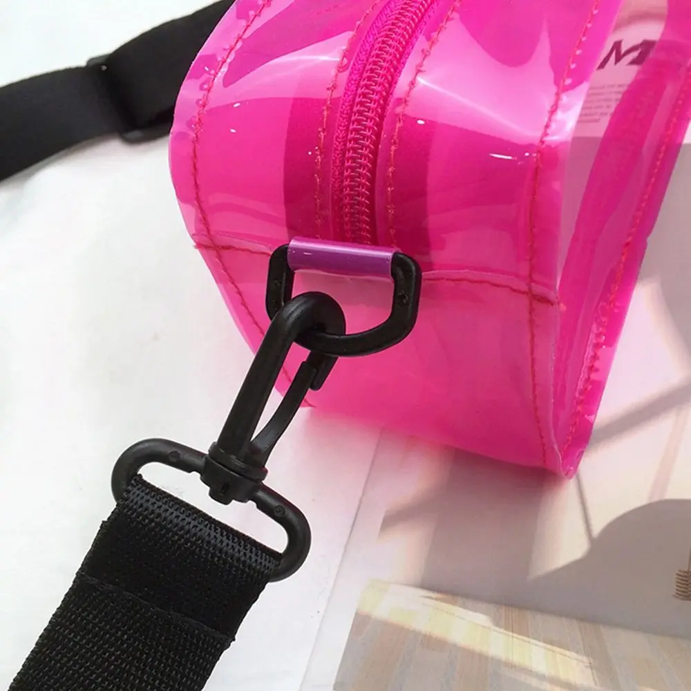 Transparent Laser Crossbody Bag for Women Candy Color Letter Fashion Mini Shoulder Messenger Bag PVC Jelly Small Tote Bag
