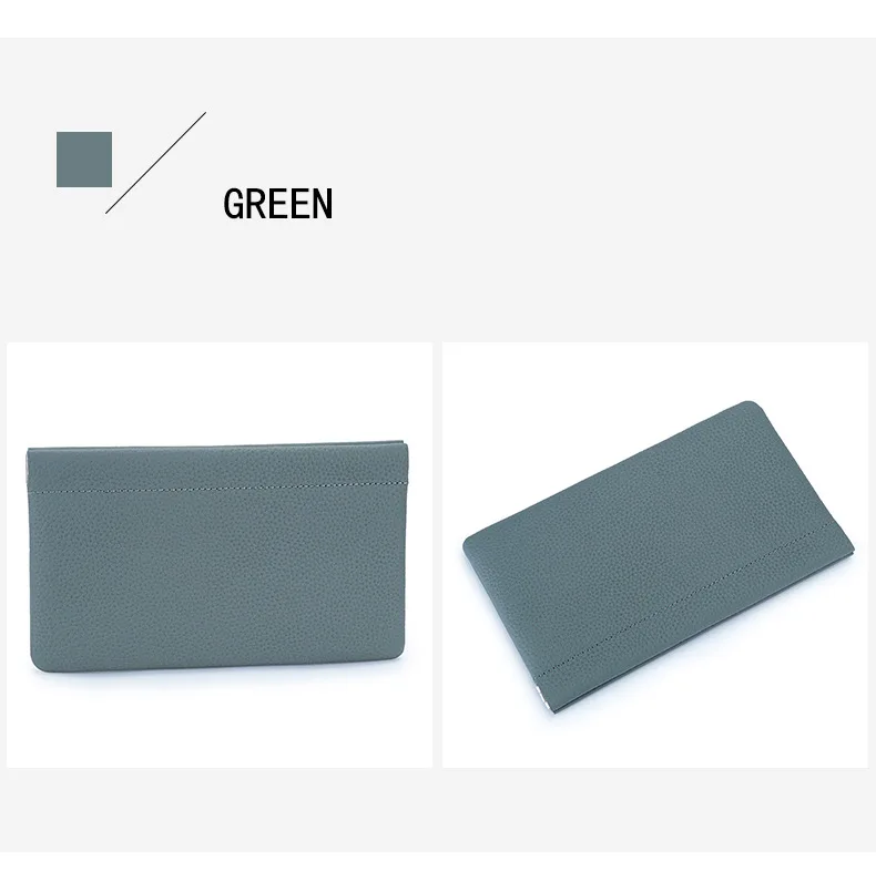 Genuine Leather Ladies Clip Clutch Bag Multifunctional Organizer Wallet Women's Purse Phone Bag Travel Makeup Bag