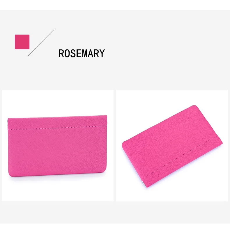 Genuine Leather Ladies Clip Clutch Bag Multifunctional Organizer Wallet Women's Purse Phone Bag Travel Makeup Bag