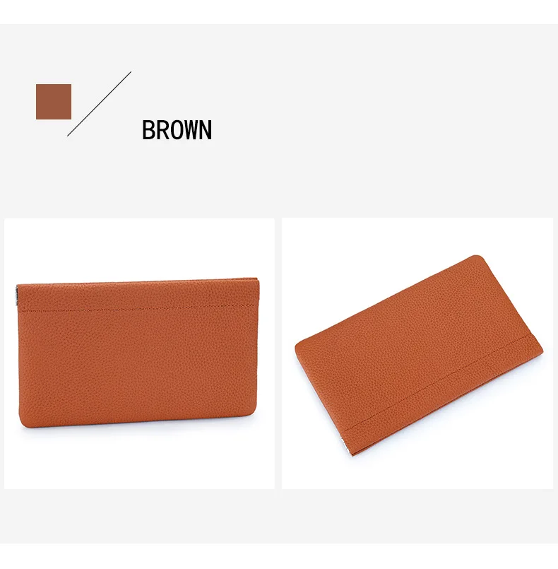 Genuine Leather Ladies Clip Clutch Bag Multifunctional Organizer Wallet Women's Purse Phone Bag Travel Makeup Bag