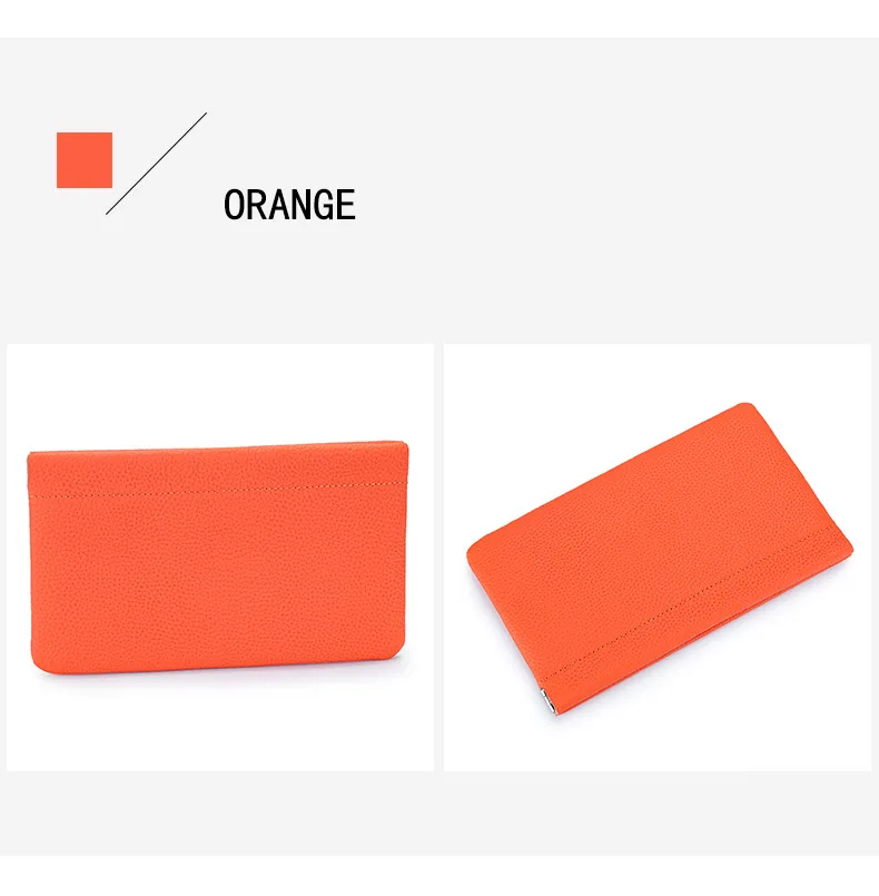 Genuine Leather Ladies Clip Clutch Bag Multifunctional Organizer Wallet Women's Purse Phone Bag Travel Makeup Bag