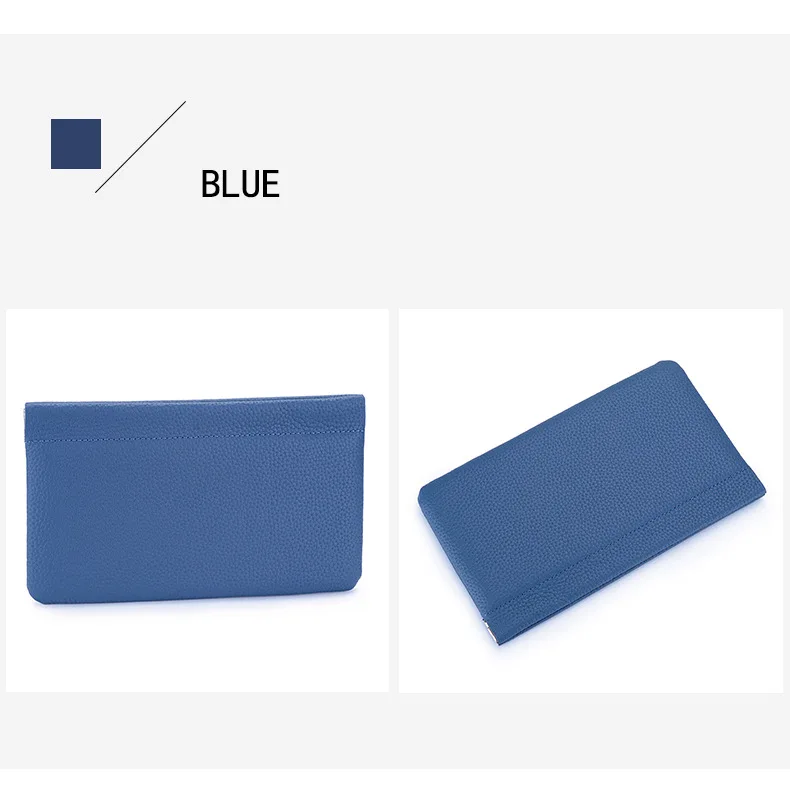 Genuine Leather Ladies Clip Clutch Bag Multifunctional Organizer Wallet Women's Purse Phone Bag Travel Makeup Bag