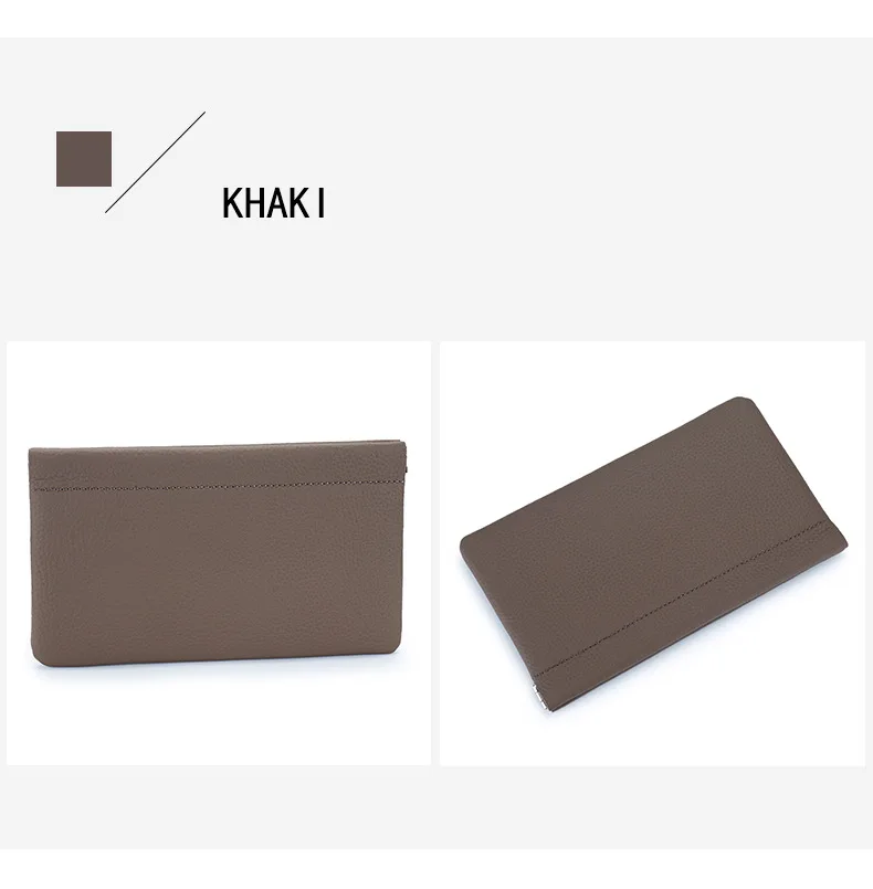 Genuine Leather Ladies Clip Clutch Bag Multifunctional Organizer Wallet Women's Purse Phone Bag Travel Makeup Bag