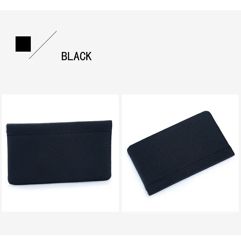 Genuine Leather Ladies Clip Clutch Bag Multifunctional Organizer Wallet Women's Purse Phone Bag Travel Makeup Bag