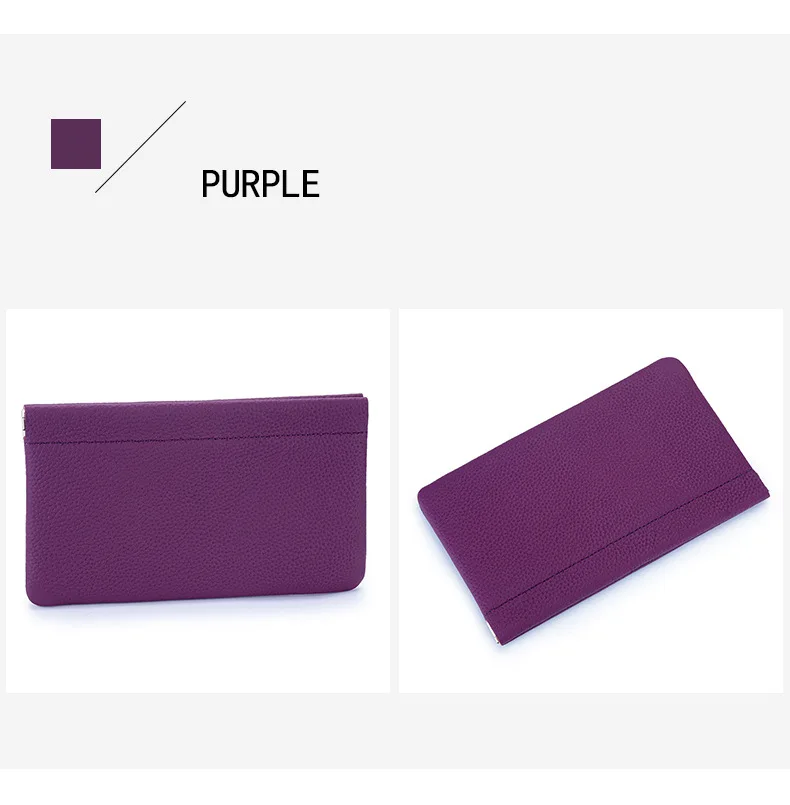 Genuine Leather Ladies Clip Clutch Bag Multifunctional Organizer Wallet Women's Purse Phone Bag Travel Makeup Bag