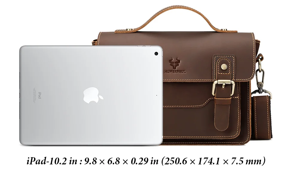 Crazy Horse Leather Men Messenger Bag Business Laptop Briefcase Casual Male Work Tote Bags for Ipad Large Capacity Travel Bag