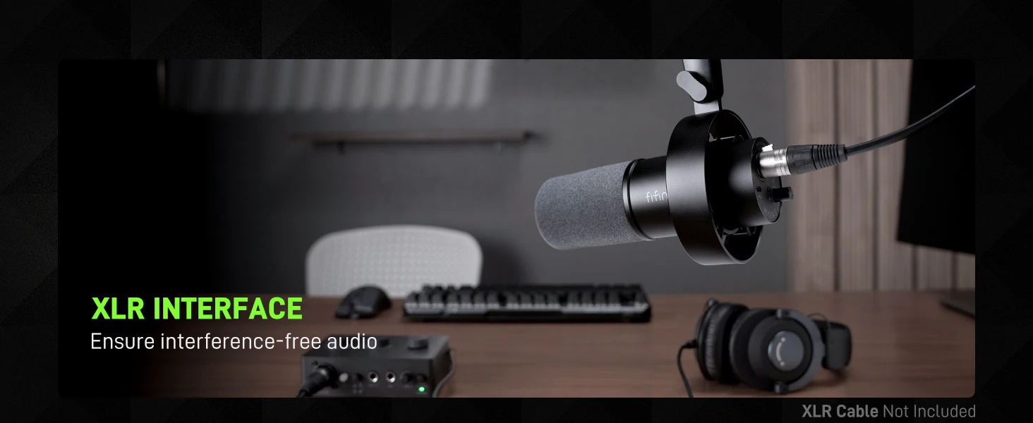 FIFINE USB/XLR Dynamic Microphone with Shock Mount,Touch-mute,Headphone Jack&Volume Control,for PC or Sound Card Recording -K688