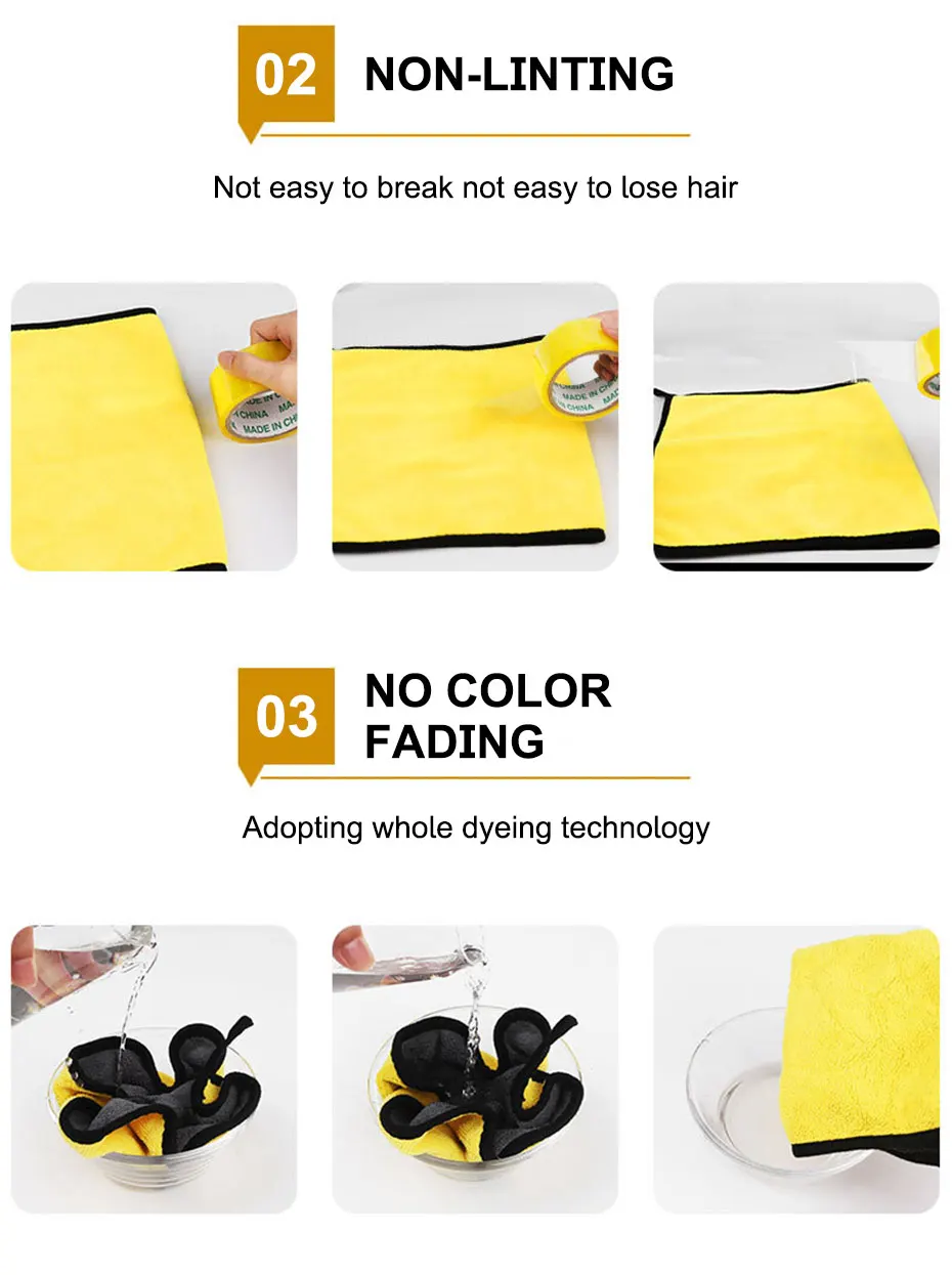 SEAMETAL High-end Microfiber Towel Car Wash Towel Detailing Cleaning Cloth Car Wash Drying Towel Car Absorbent Cleaning Products