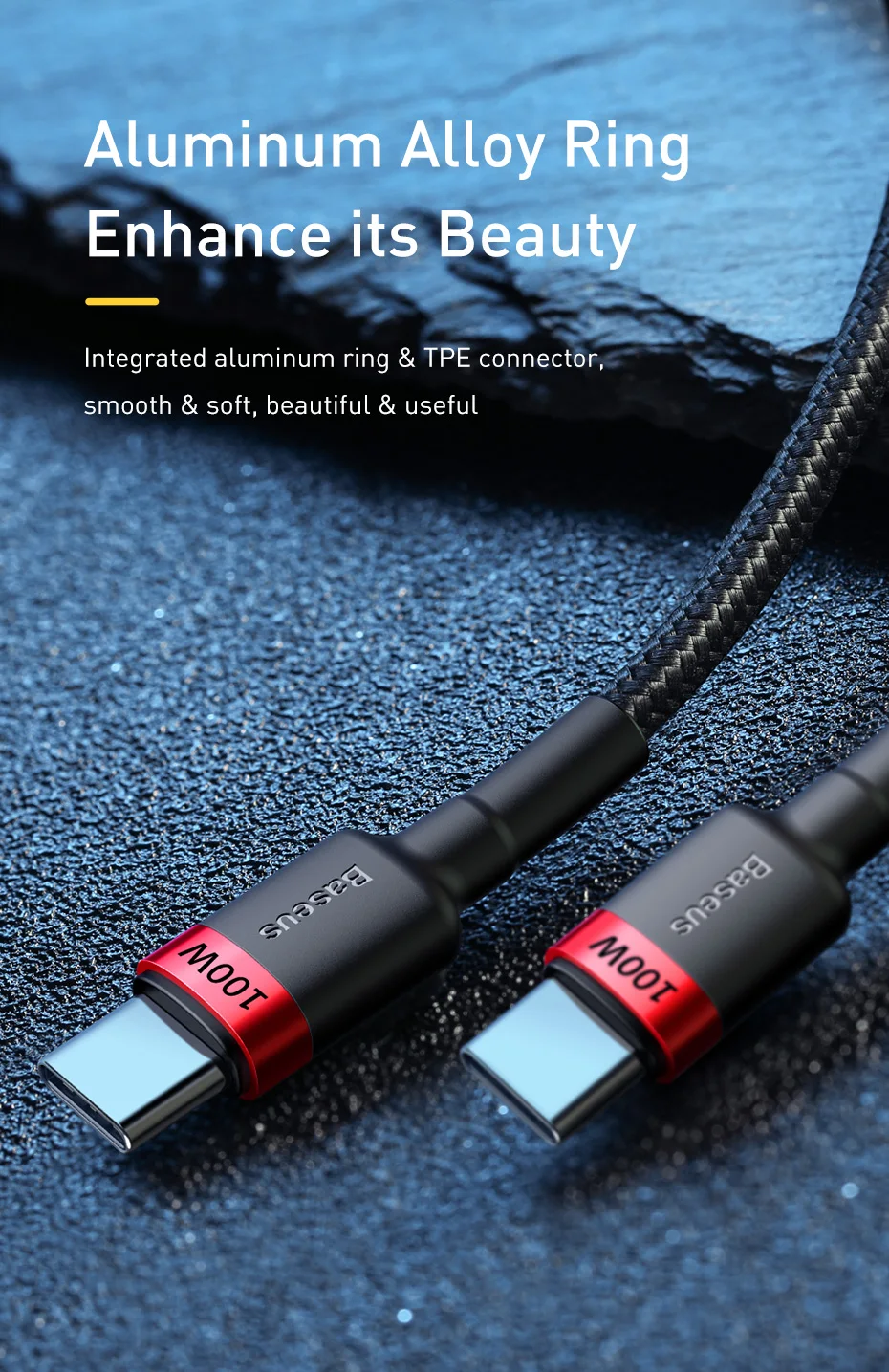 Baseus USB Type C To USB C Cable For iPhone 18 17 100W/5A PD Fast Charging Charger Cord For Macbook Xiaomi Samsung Type-C Cable