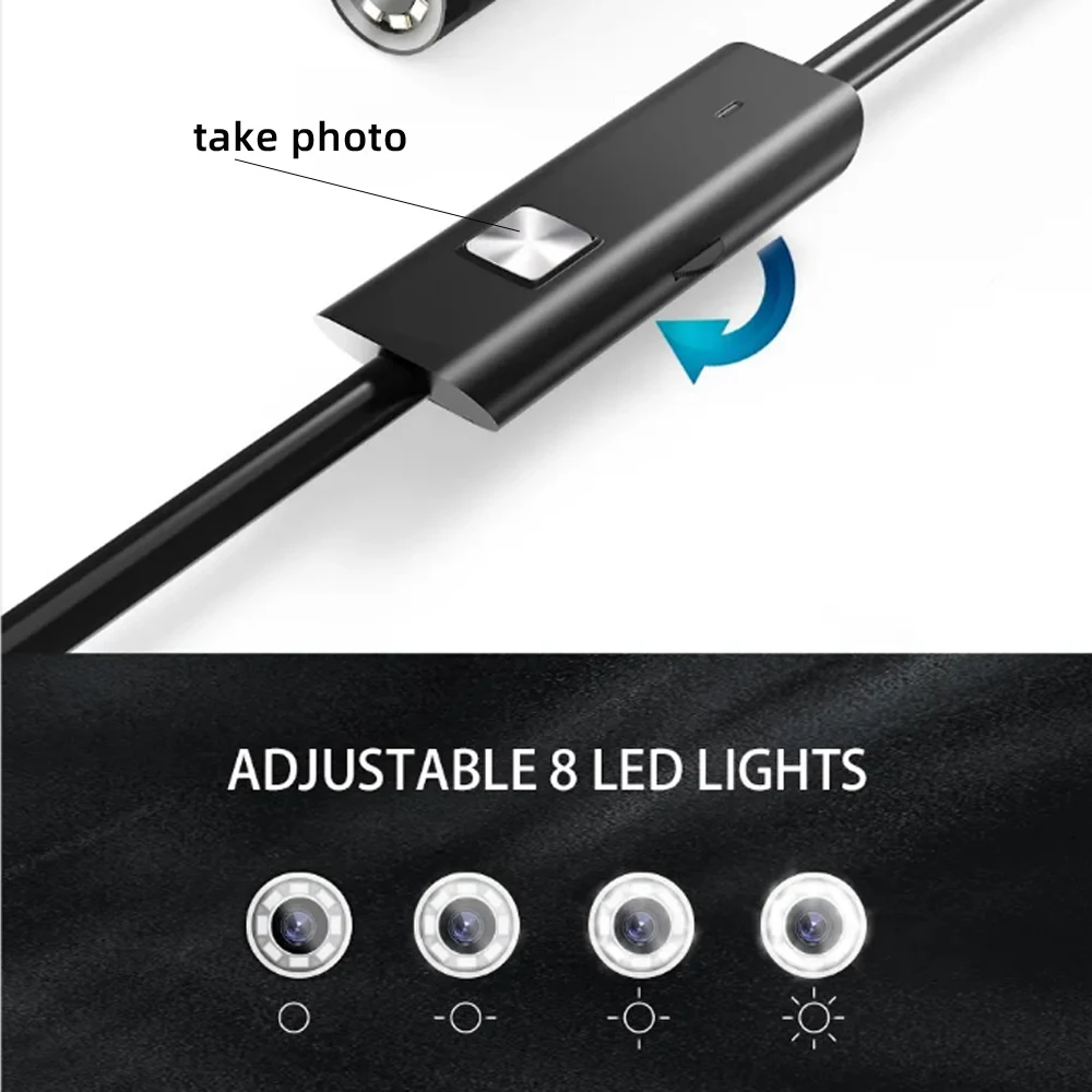 HD1920P Endoscope Inspection  Camera Type-C Mini Inspection Camera IP67  Car Sewer Pipeline Borescope for Android IOS iphone