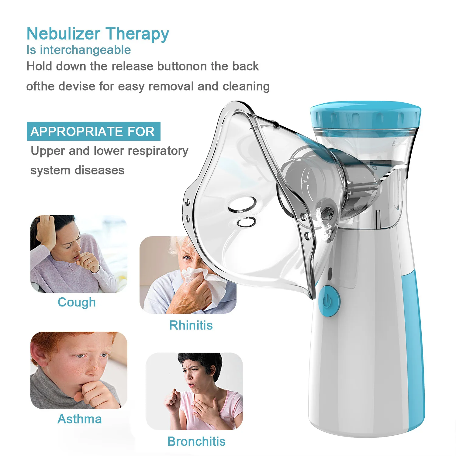 Medical Silent Mesh Nebulizer Handheld Asthma Inhaler Atomizer Children Health Care Mini Portable Nebulizer Humidifier