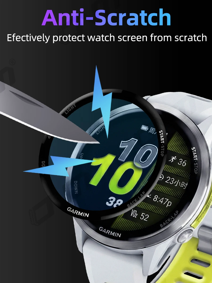 Screen Protector for Garmin Forerunner 970 570 965 265 265S 42mm 47mm, Full Cover Anti-scratch Protective Film (NOT Glass)