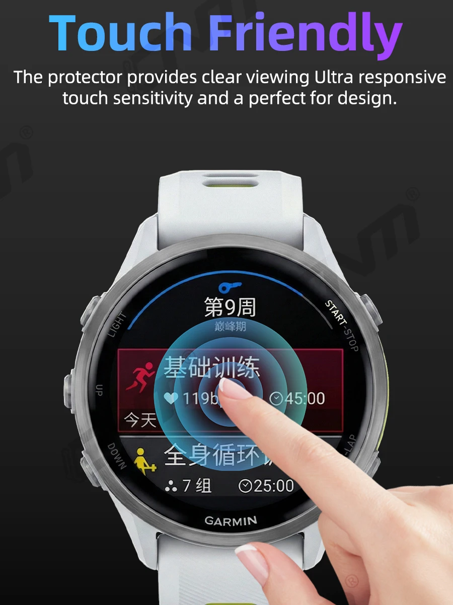 Screen Protector for Garmin Forerunner 970 570 965 265 265S 42mm 47mm, Full Cover Anti-scratch Protective Film (NOT Glass)