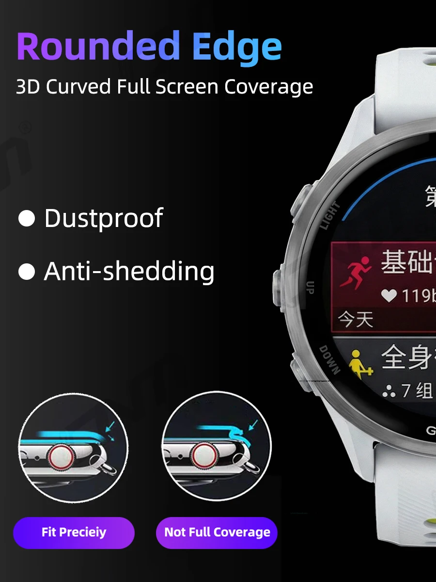 Screen Protector for Garmin Forerunner 970 570 965 265 265S 42mm 47mm, Full Cover Anti-scratch Protective Film (NOT Glass)