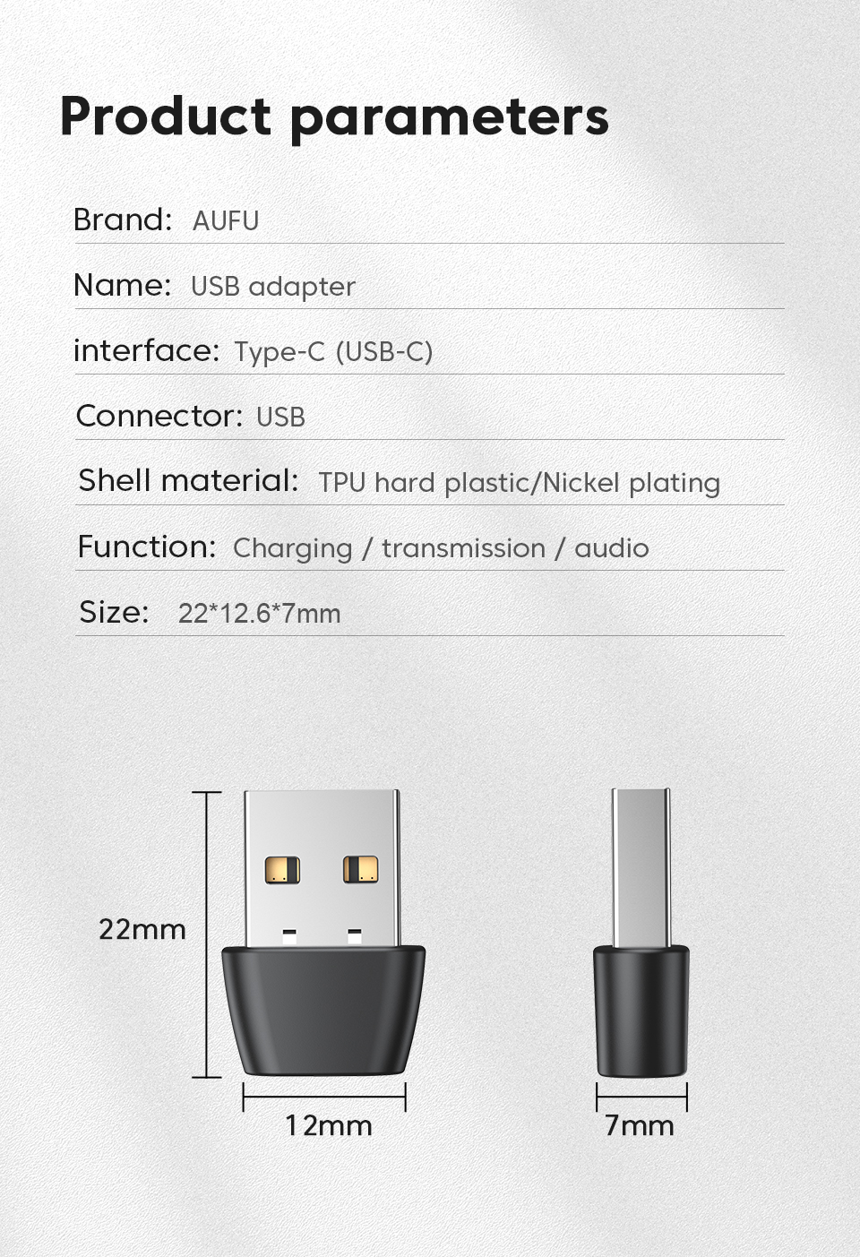 1/3/5pcs USB To Type C OTG Adapter USB C Male To USB Type-c Female Converter For Macbook Xiaomi Samsung S21 USBC OTG Connector