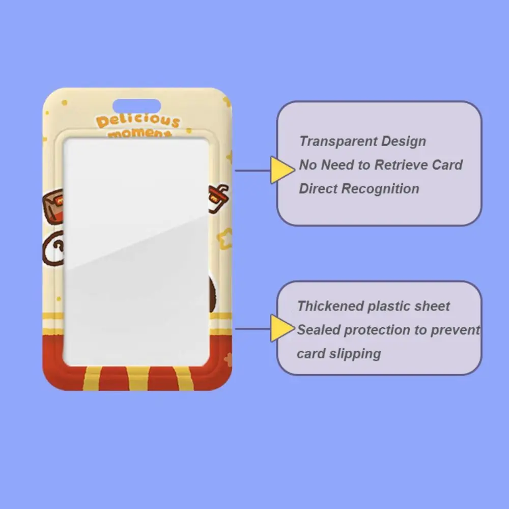 Cartoon Capybara Card Holder Bus Card Cover Case Business Card Holder Cute Credit Card Holders with Lanyard ID Holders Badge
