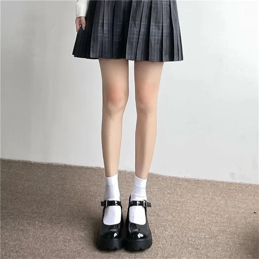 20/32/40/52cm JK Style Student School Girl Thigh Stockings Solid Color Black White Long Kawaii Socks Lolita Over Knee High Socks