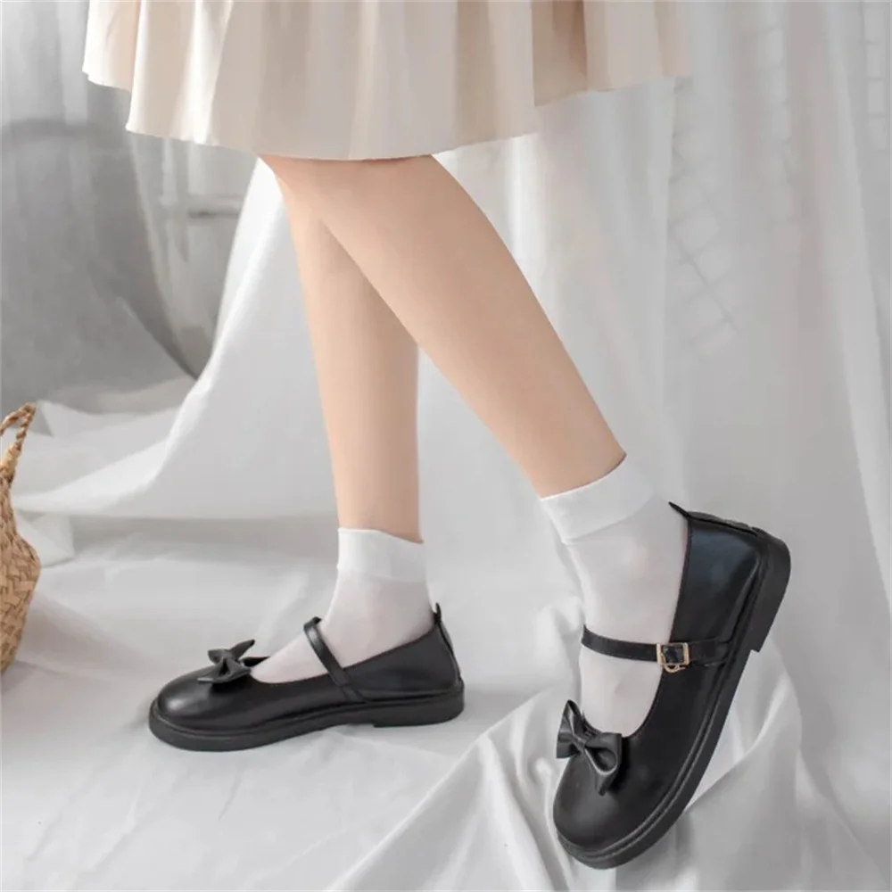 20/32/40/52cm JK Style Student School Girl Thigh Stockings Solid Color Black White Long Kawaii Socks Lolita Over Knee High Socks